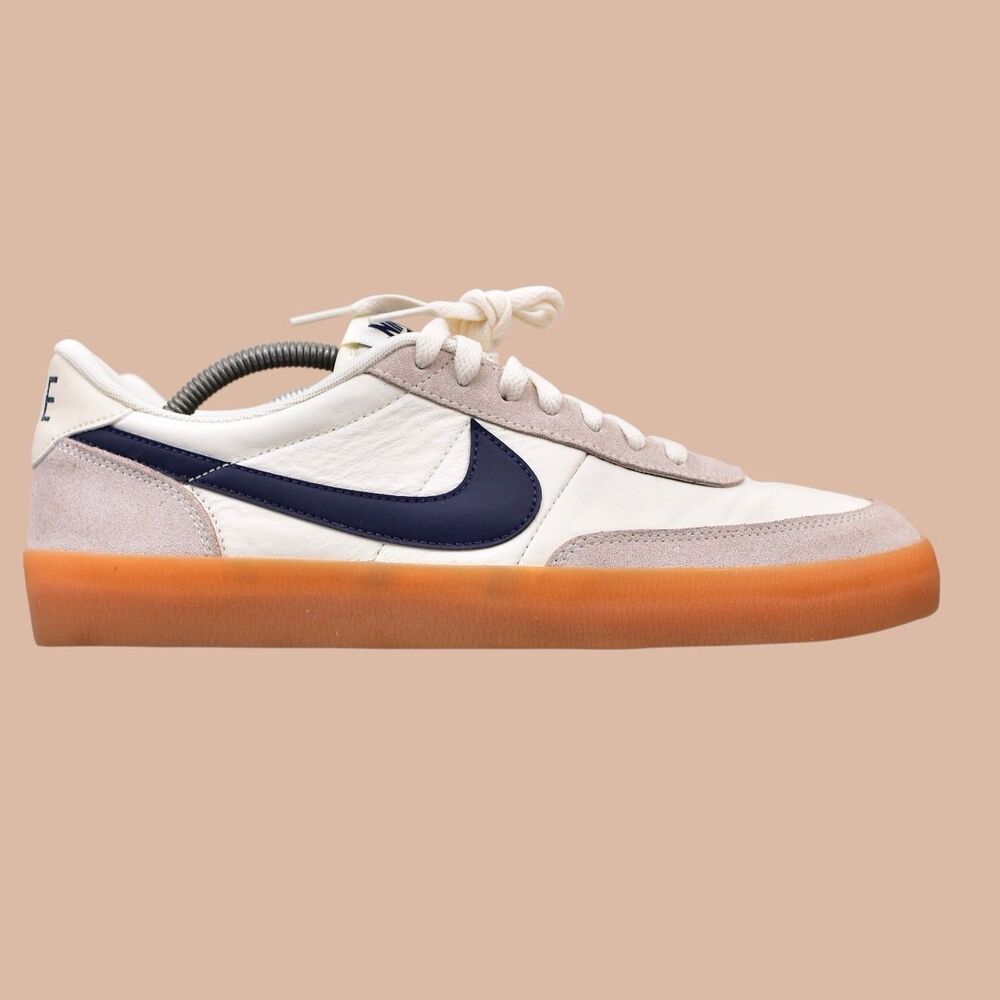 Nike Killshot Men's Size 11 Sneaker White Tan Leather Midnight Sail Swoosh - Picture 2 of 10